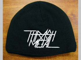 Thrash Metal čierna pletená čiapka stredne hrubá vo vnútri naviac zateplená, univerzálna veľkosť, materiálové zloženie 100% akryl